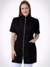 Jaleco Feminino Manga Curta de Zíper Princesa