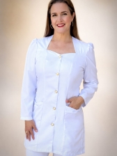 Jaleco Feminino Decote e Manga Princesa.